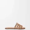 Sandales Petal Anagram en cuir de veau souple Camel
