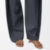 Sandales Petal Anagram en cuir de veau souple Camel