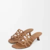 Sandales Petal Anagram en cuir de veau souple Camel