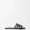 Sandales Petal Anagram en cuir de veau souple noir Sandales Petal Anagram en cuir de veau souple noir