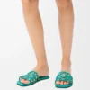 Sandales Petal Anagram en cuir de veau souple Turquoise