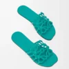 Sandales Petal Anagram en cuir de veau souple Turquoise