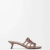 Sandales Petal Anagram en daim orné de strass Taupe clair