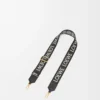 Sangle Anagram en jacquard et cuir de veau Noir/Or