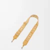 Sangle Anagram en jacquard et cuir de veau Sahara
