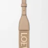 Sangle à boucle Anagram en jacquard et cuir de veau Sand