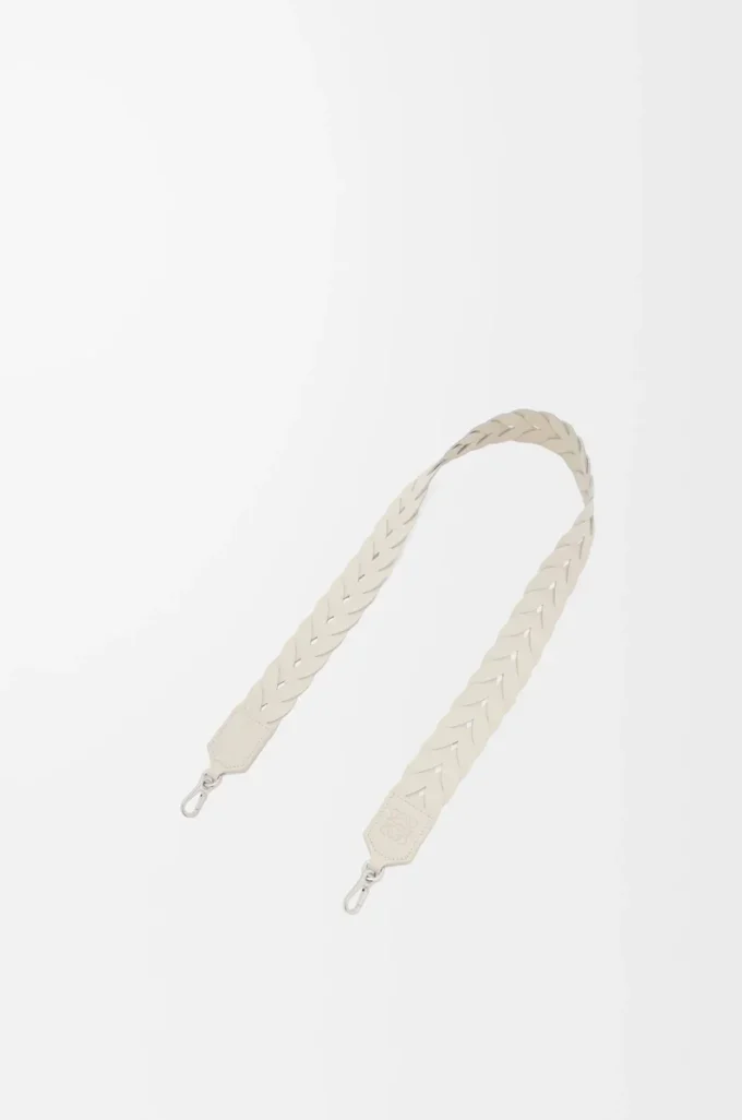 Sangle entrelacée en cuir de veau classique couleur sel de mer
