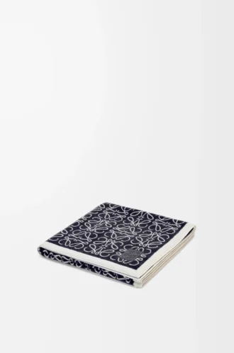 Serviette Anagram en coton Bleu marine