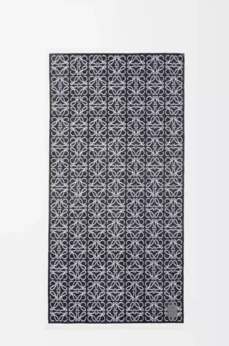 Serviette Anagram en coton Bleu marine