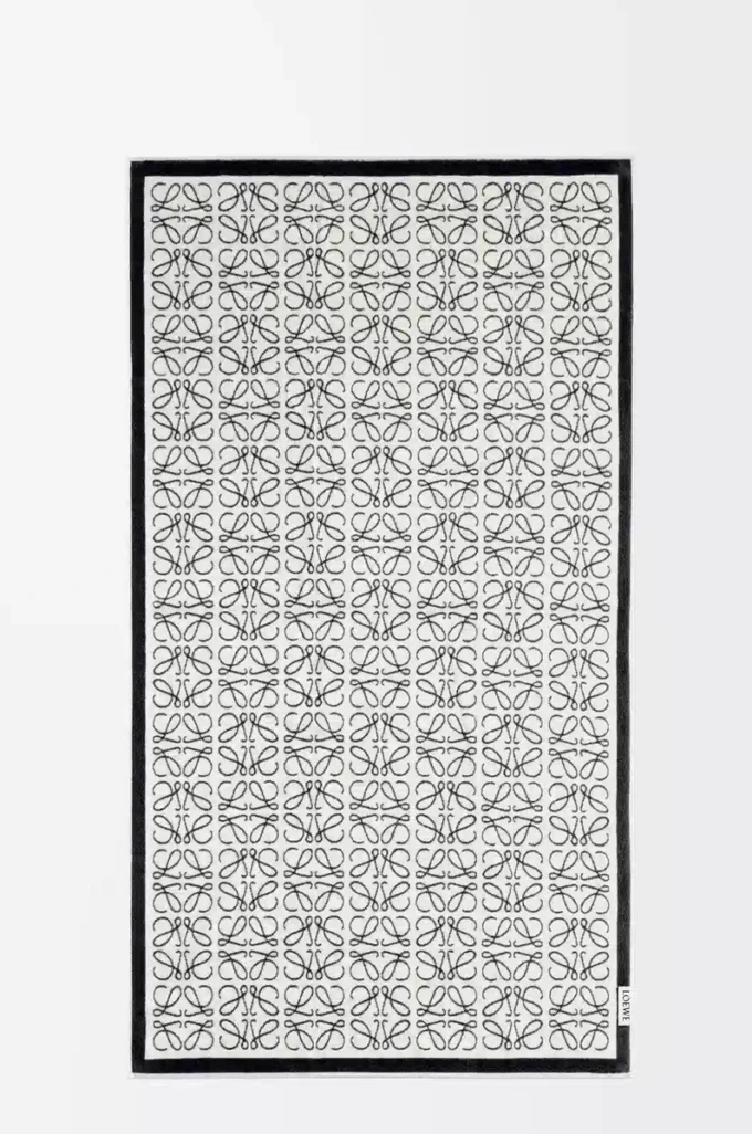 Serviette Anagram en coton Bleu marine