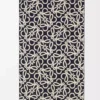 Serviette en coton bleu marine/beige