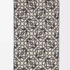 Serviette en coton bleu marine/beige
