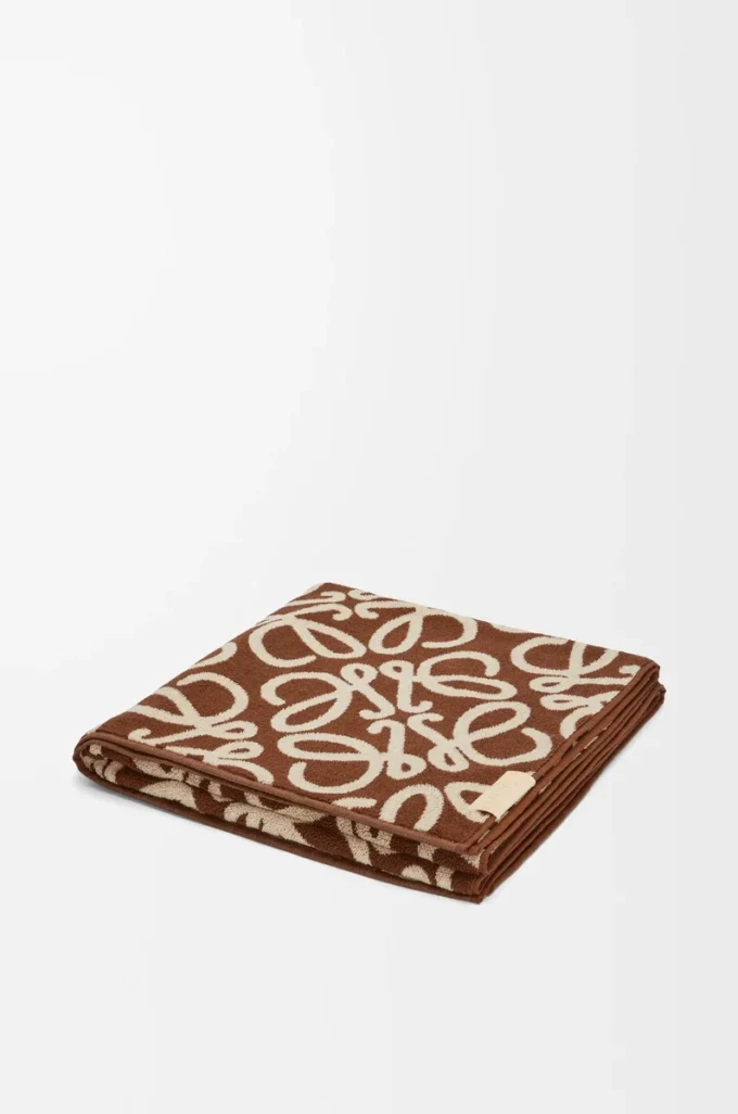 Serviette en coton marron/beige
