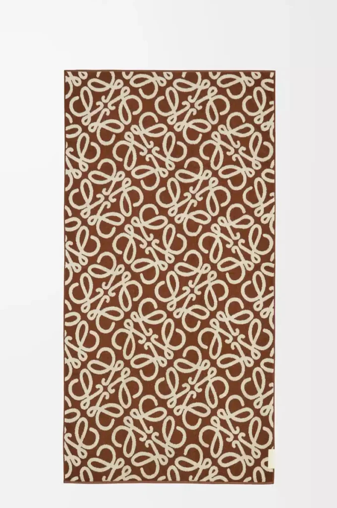 Serviette en coton marron/beige