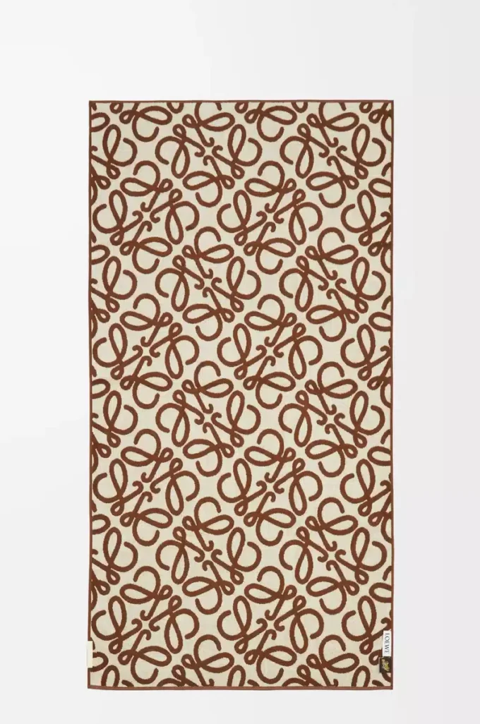 Serviette en coton marron/beige