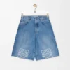 Short Anagram en denim Denim délavé