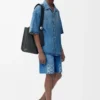 Short Anagram en denim Denim délavé