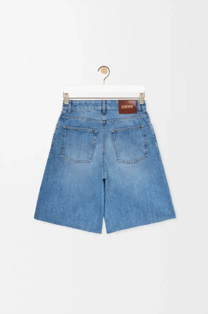 Short Anagram en denim Denim délavé