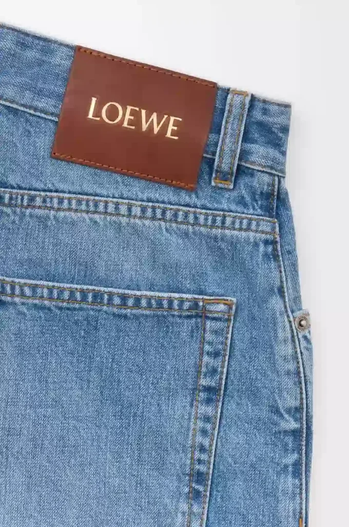 Short Anagram en denim Denim délavé