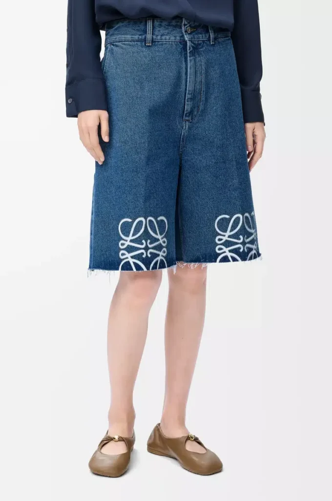 Short Anagram en denim Jeans Bleu