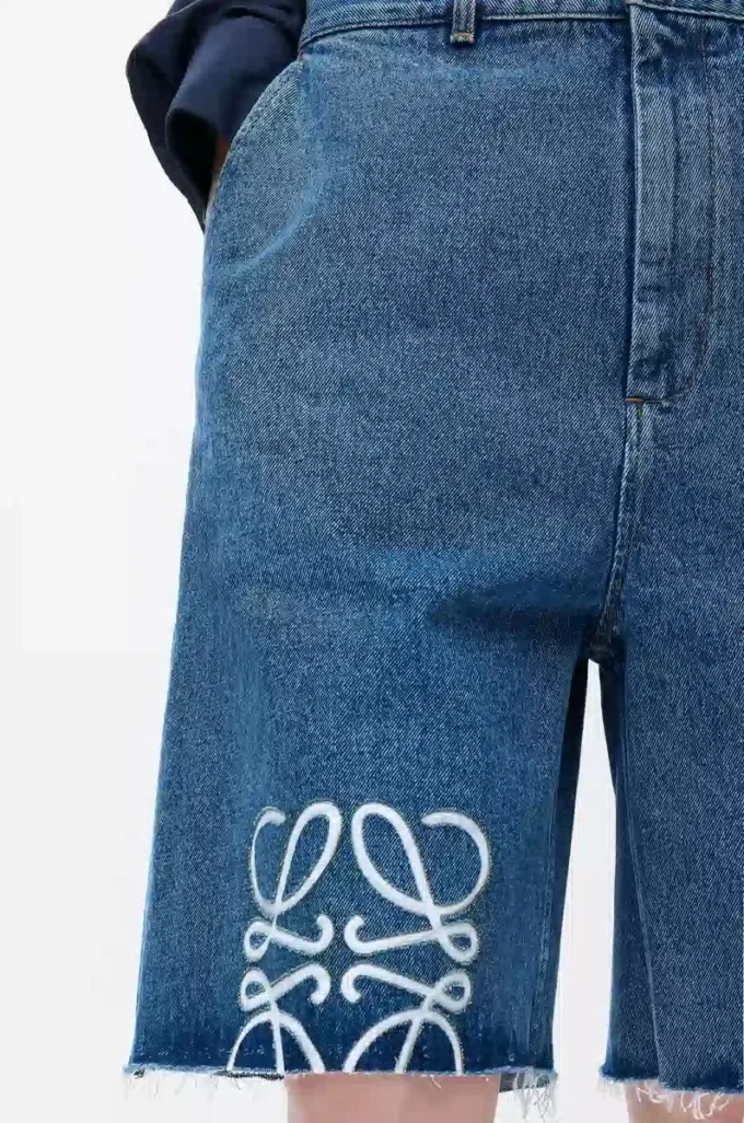Short Anagram en denim Jeans Bleu