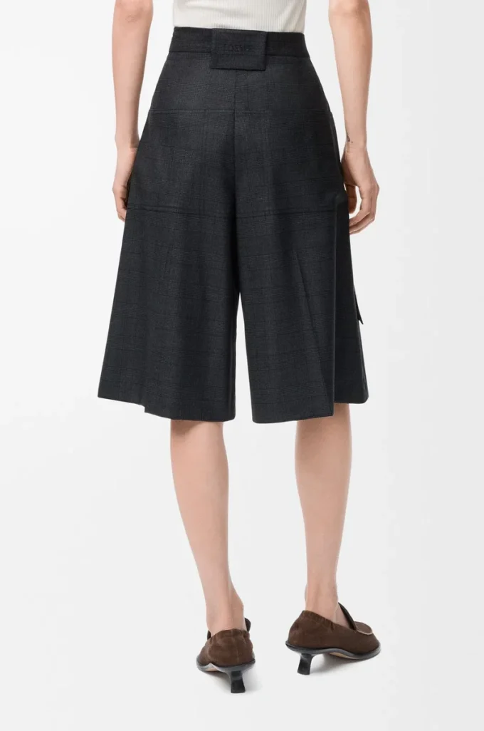 Short cargo en laine gris foncé