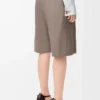 Short à ceinture en laine Beige Melange
