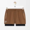 Short de performance en shell technique couleur caramel