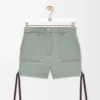 Short de travail en denim vert kaki