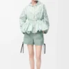 Short de travail en denim vert kaki