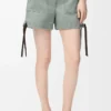Short de travail en denim vert kaki