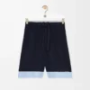 Short en coton bleu marine foncé/bleu clair