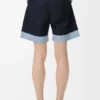 Short en coton bleu marine foncé/bleu clair