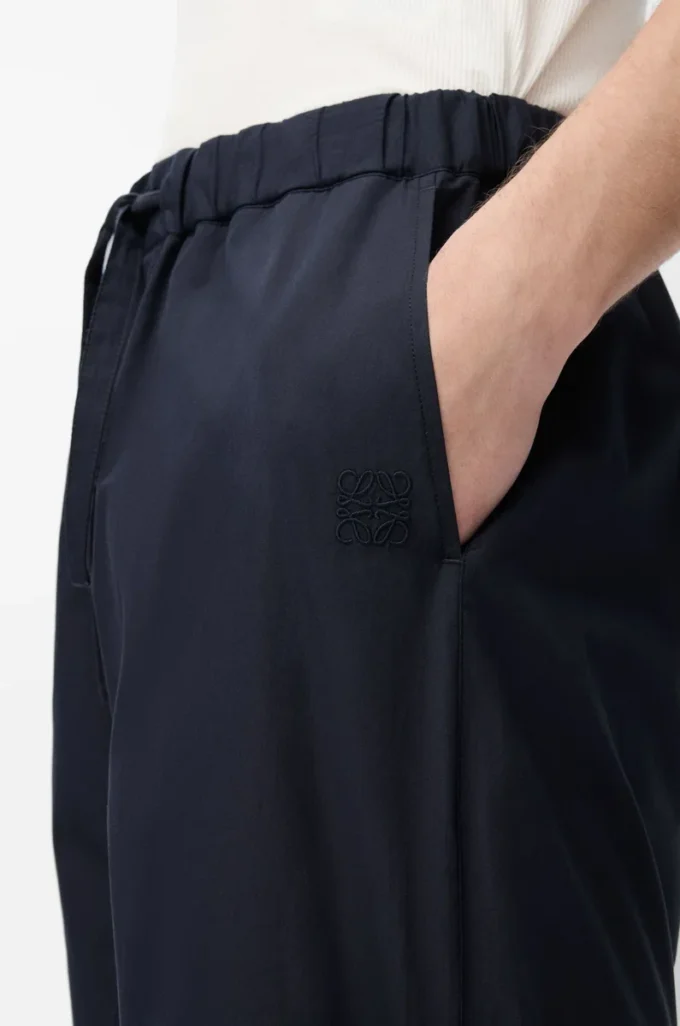 Short en coton bleu marine foncé/bleu clair