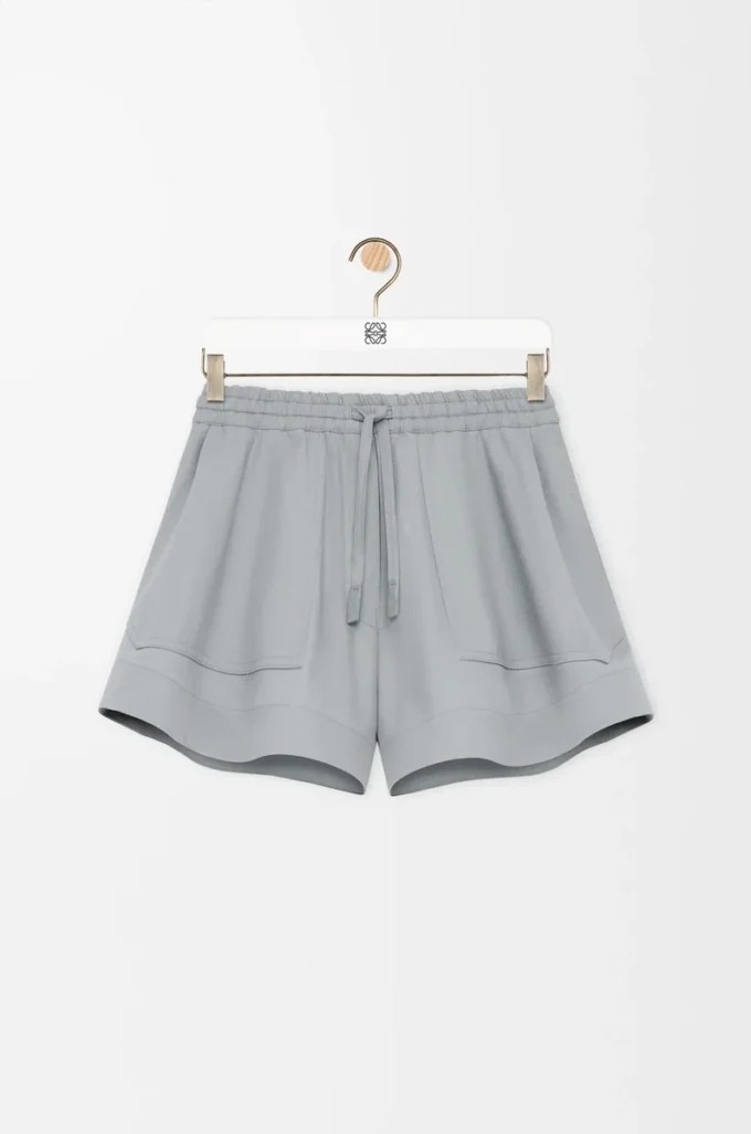 Short en coton gris clair