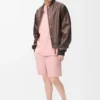 Short en laine couleur corail