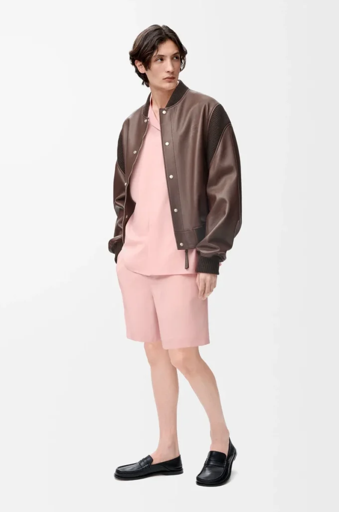 Short en laine couleur corail