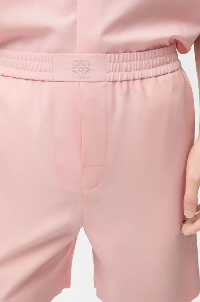 Short en laine couleur corail