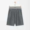Short en laine mélangée Gris chiné/Blanc
