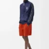 Short en laine mélangée Orange/Blanc