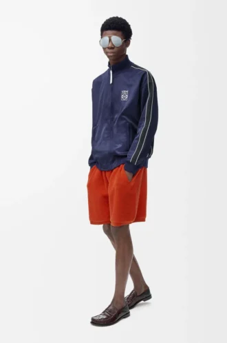 Short en laine mélangée Orange/Blanc