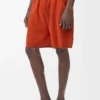 Short en laine mélangée Orange/Blanc