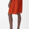Short en laine mélangée Orange/Blanc