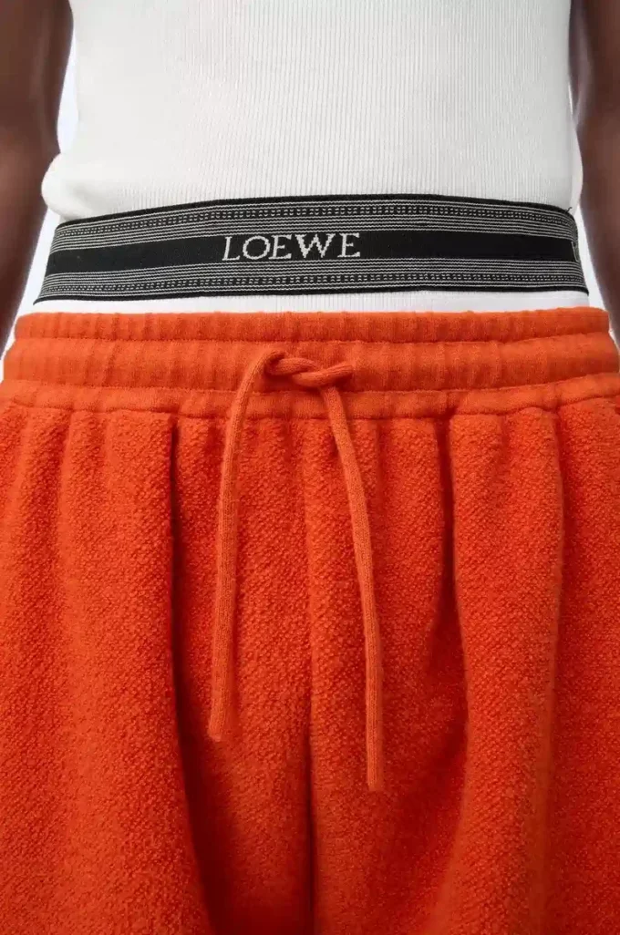 Short en laine mélangée Orange/Blanc