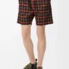 Short en laine mélangée orange/noir