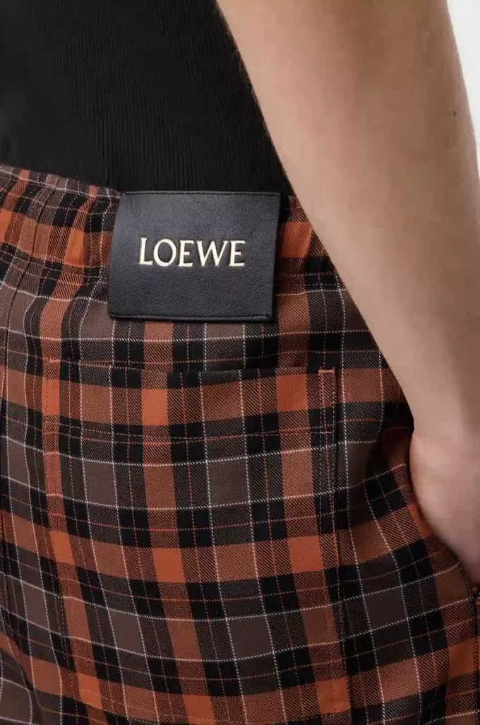 Short en laine mélangée orange/noir