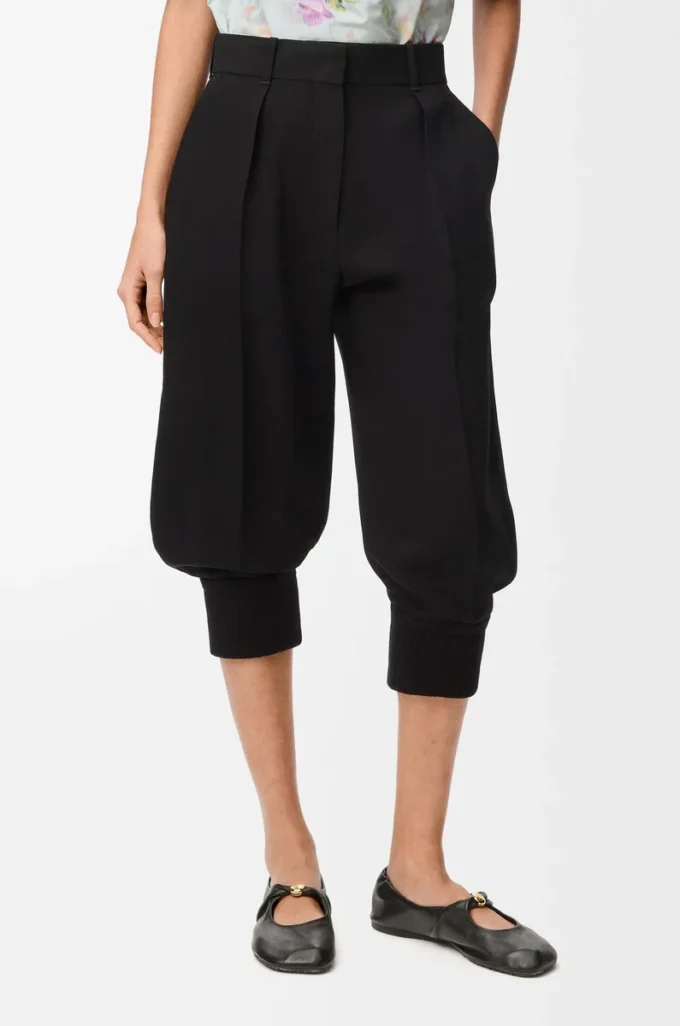 Short en viscose mélangée extensible Noir