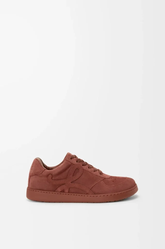 Sneakers Jambo en cuir de veau suédé rouge brûlé