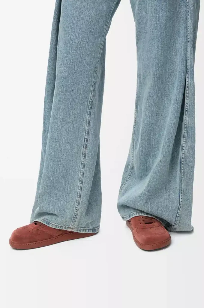 Sneakers Jambo en cuir de veau suédé rouge brûlé