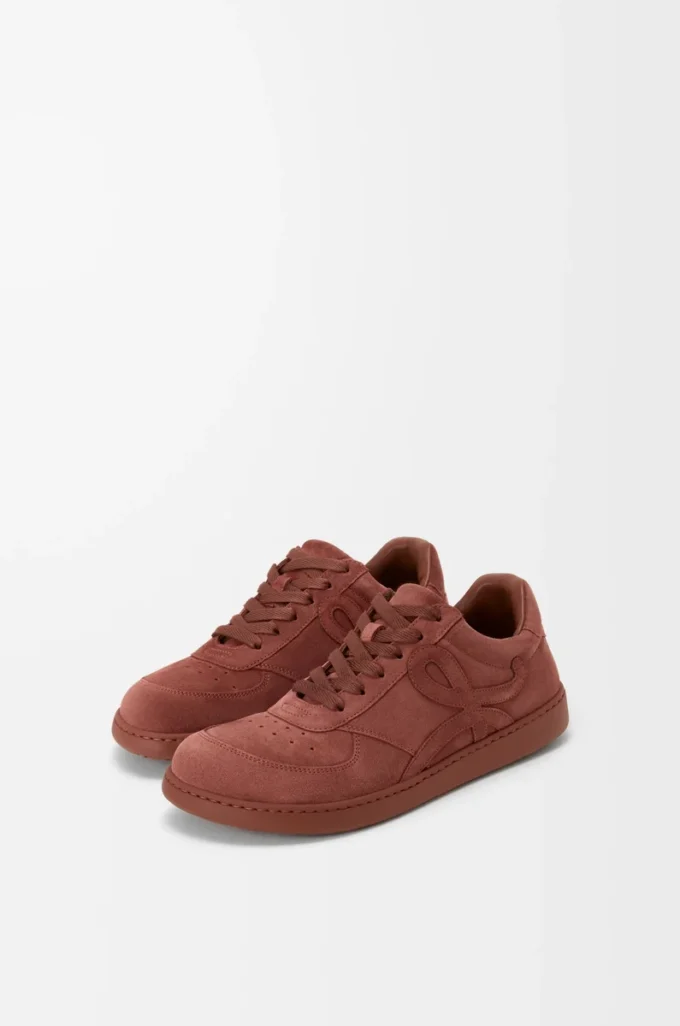 Sneakers Jambo en cuir de veau suédé rouge brûlé